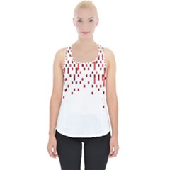 Red And White Matrix Patterned Design Piece Up Tank Top by dflcprintsclothing