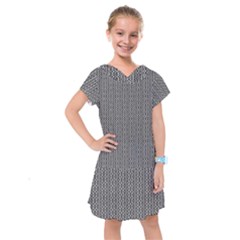 Black And White Triangles Kids  Drop Waist Dress