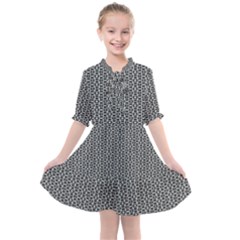 Black And White Triangles Kids  All Frills Chiffon Dress by Sparkle