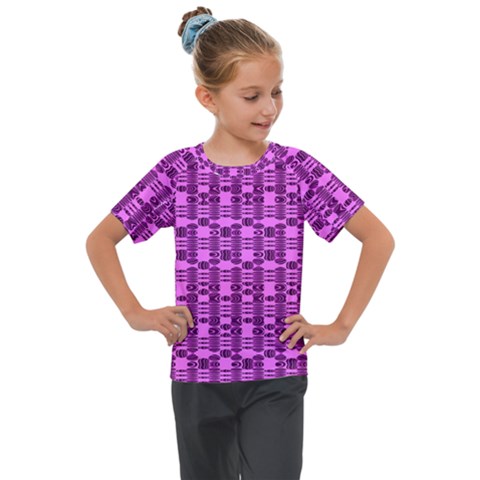 Digital Violet Kids  Mesh Piece Tee by Sparkle