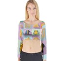 Egypt Icons Set Flat Style Long Sleeve Crop Top View1