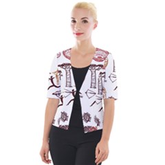 Africa Doodle Set Cropped Button Cardigan by Wegoenart