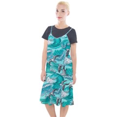 Sea Waves Seamless Pattern Camis Fishtail Dress by Wegoenart