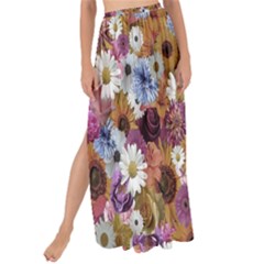 Fantasy Garden Mauve Maxi Chiffon Tie-up Sarong