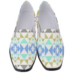 Multicolored Geometric Pattern Women s Classic Loafer Heels by dflcprintsclothing