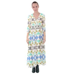 Multicolored Geometric Pattern Button Up Maxi Dress by dflcprintsclothing