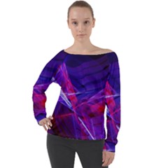 Fractal Flash Off Shoulder Long Sleeve Velour Top by Sparkle