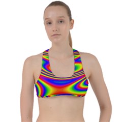 Rainbow Criss Cross Racerback Sports Bra by Sparkle