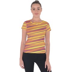 Colorful Strips Short Sleeve Sports Top  by Sparkle