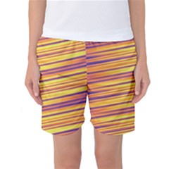 Orange Strips Women s Basketball Shorts by Sparkle