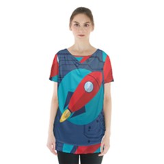 Rocket With Science Related Icons Image Skirt Hem Sports Top by Vaneshart