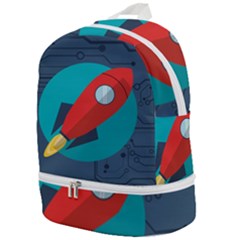 Rocket With Science Related Icons Image Zip Bottom Backpack by Vaneshart