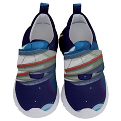 Ufo Alien Spaceship Galaxy Kids  Velcro No Lace Shoes by Vaneshart