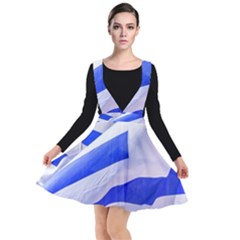 Uruguay Flags Waving Plunge Pinafore Dress