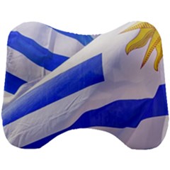 Uruguay Flags Waving Head Support Cushion by dflcprintsclothing