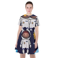 Boy Spaceman Space Rocket Ufo Planets Stars Sailor Dress by Vaneshart