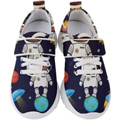 Boy Spaceman Space Rocket Ufo Planets Stars Kids  Velcro Strap Shoes by Vaneshart