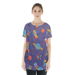 Space Seamless Pattern Skirt Hem Sports Top by Vaneshart