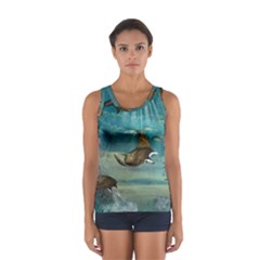 Awesome Steampunk Manta Rays Sport Tank Top  by FantasyWorld7