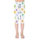 Seamless Pattern Cartoon Space Planets Isolated White Background Kids  Capri Leggings 