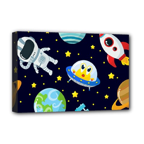 Space Seamless Pattern Deluxe Canvas 18  X 12  (stretched) by Vaneshart