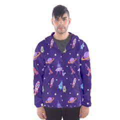 Space Seamless Pattern Men s Hooded Windbreaker by Vaneshart