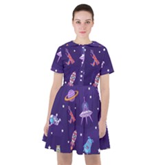Space Seamless Pattern Sailor Dress by Vaneshart