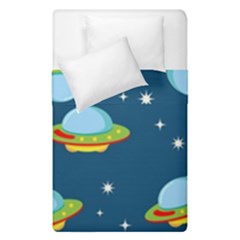 Seamless Pattern Ufo With Star Space Galaxy Background Duvet Cover Double Side (single Size) by Vaneshart