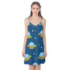 Seamless Pattern Ufo With Star Space Galaxy Background Camis Nightgown by Vaneshart