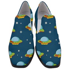 Seamless Pattern Ufo With Star Space Galaxy Background Women Slip On Heel Loafers by Vaneshart