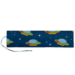 Seamless Pattern Ufo With Star Space Galaxy Background Roll Up Canvas Pencil Holder (l) by Vaneshart