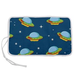 Seamless Pattern Ufo With Star Space Galaxy Background Pen Storage Case (m) by Vaneshart