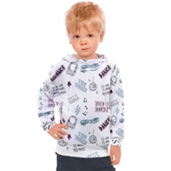 Music Themed Doodle Seamless Background Kids  Hooded Pullover by Vaneshart