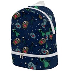 Monster Alien Pattern Seamless Background Zip Bottom Backpack