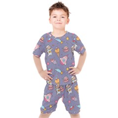 Outer Space Seamless Background Kids  Tee And Shorts Set by Vaneshart