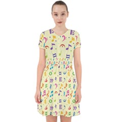 Seamless Pattern Musical Note Doodle Symbol Adorable In Chiffon Dress by Vaneshart