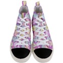 Colorful Cute Cat Seamless Pattern Purple Background Men s Mid-Top Canvas Sneakers View1