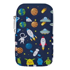 Big Set Cute Astronauts Space Planets Stars Aliens Rockets Ufo Constellations Satellite Moon Rover V Waist Pouch (large) by Vaneshart