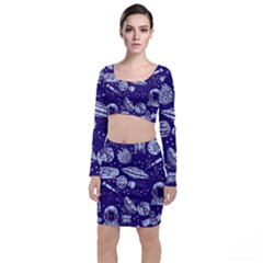 Space Sketch Seamless Pattern Top And Skirt Sets by Vaneshart