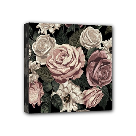 Elegant Seamless Pattern Blush Toned Rustic Flowers Mini Canvas 4  X 4  (stretched) by Vaneshart