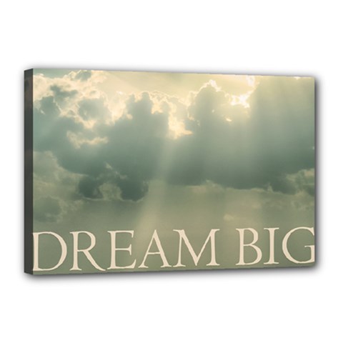Dream Big Phrase Over Cloudscape Background Canvas 18  X 12  (stretched) by dflcprintsclothing