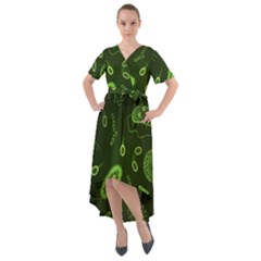 Bacteria Virus Seamless Pattern Inversion Front Wrap High Low Dress by Vaneshart