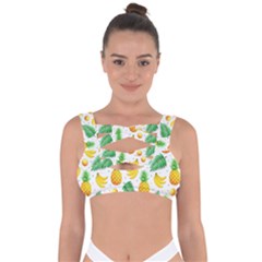 Tropical Fruits Pattern Bandaged Up Bikini Top by Vaneshart