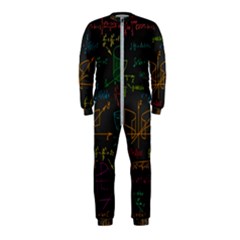 Mathematical Colorful Formulas Drawn By Hand Black Chalkboard Onepiece Jumpsuit (kids) by Vaneshart