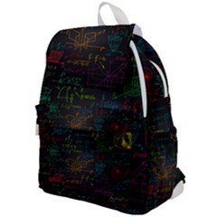 Mathematical Colorful Formulas Drawn By Hand Black Chalkboard Top Flap Backpack by Vaneshart