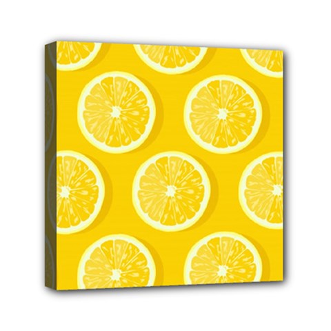 Lemon Fruits Slice Seamless Pattern Mini Canvas 6  X 6  (stretched) by Vaneshart