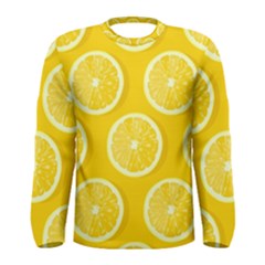 Lemon Fruits Slice Seamless Pattern Men s Long Sleeve Tee by Vaneshart