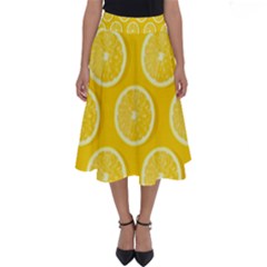Lemon Fruits Slice Seamless Pattern Perfect Length Midi Skirt by Vaneshart