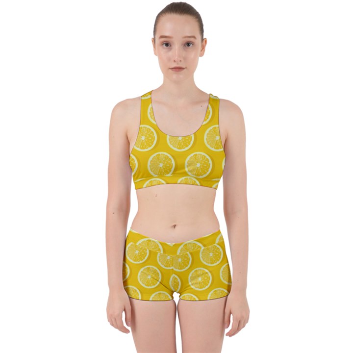 Lemon Fruits Slice Seamless Pattern Work It Out Gym Set