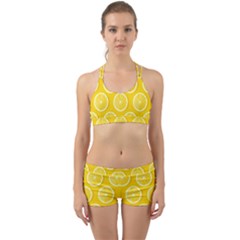 Lemon Fruits Slice Seamless Pattern Back Web Gym Set by Vaneshart